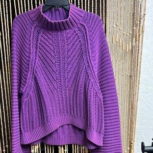 Free People Purple Cable Knit Women's Sweater